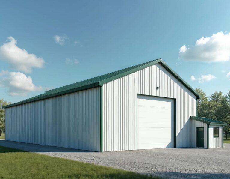 Large metal building with green roof