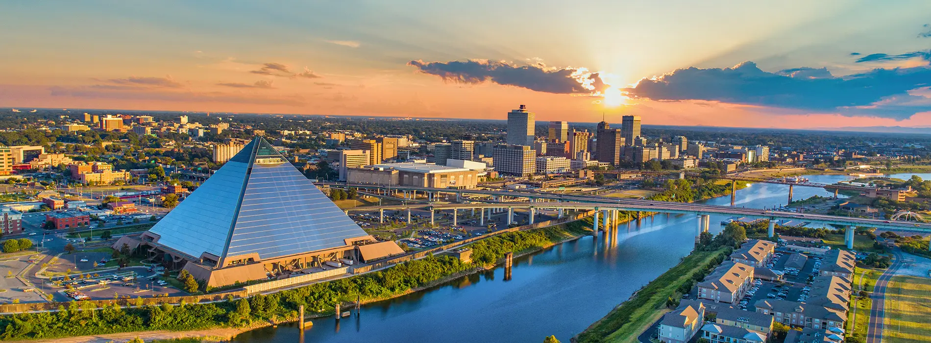Tennessee metal buildings overlooking the Memphis skyline