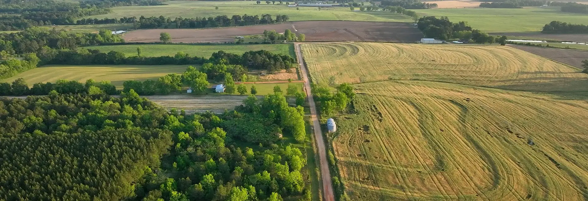 Alabama metal buildings along a rural country road